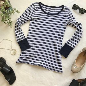 J.Crew Painter tee striped black white Small S